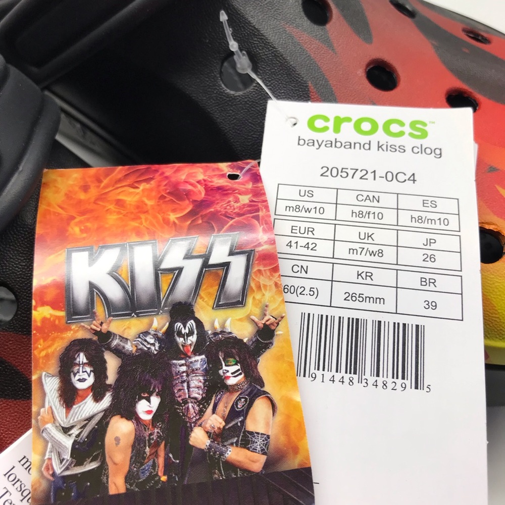 SOLD!!🎉HOST PICK 🎉Kiss crocs !Mens Shoes Size 8M - Picture 2 of 8